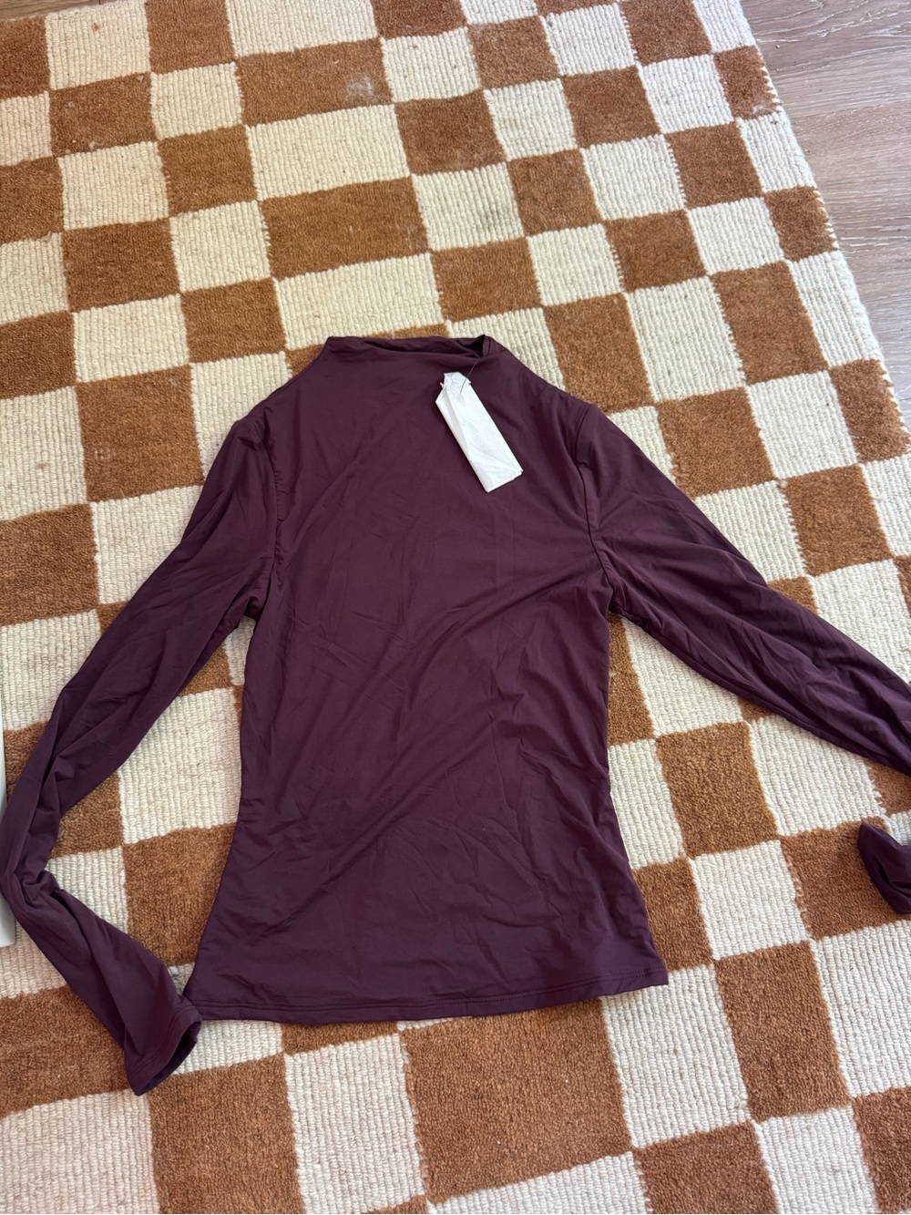 naked wardrobe Long-Sleeve Mock Neck Top - Plum
